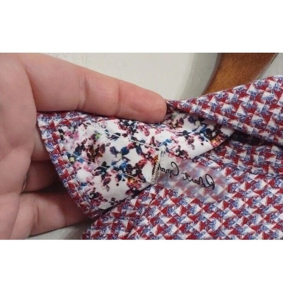 Robert Graham Red white Checked Long Sleeve Button Up shirt size Large - Picture 8 of 8